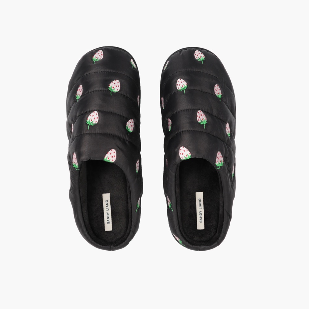 SUBU x Sandy Liang White Strawberry Slippers